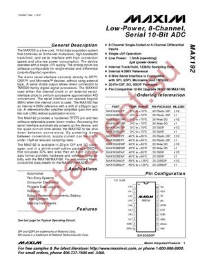 MAX192ACAP+ datasheet  